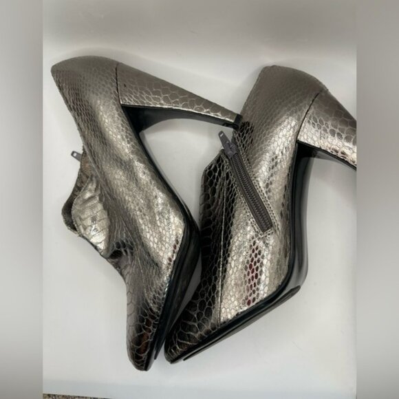 Sam Edelman Whitely Spike Silver Patent Leather Faux Snake Skin Heel Whimsical 8 - Picture 9 of 9